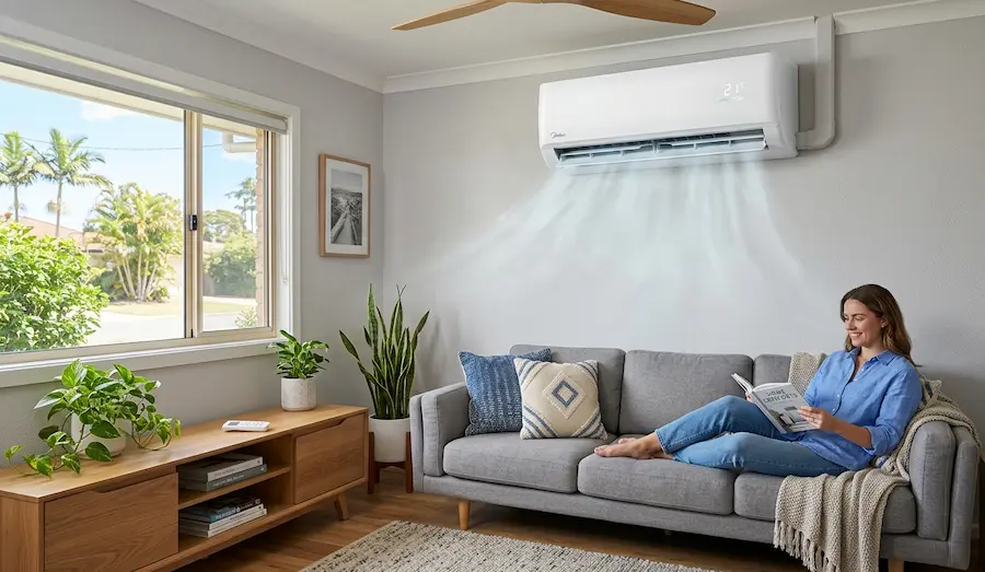 An HVAC professional performing a premium AC installation in Brownsville TX